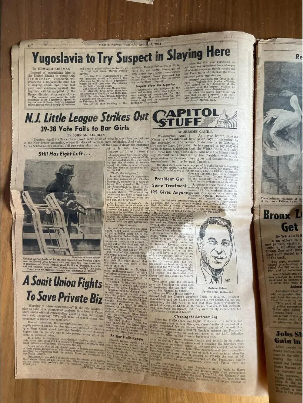 Aaron Hits 714 Ties The Babe Daily News Newspaper Apr 5 1974